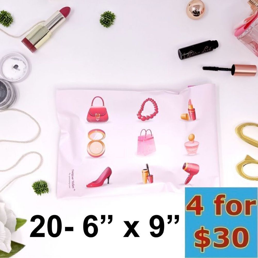 20- 6 x 9 Beauty MakeUp Print Poly Mailers